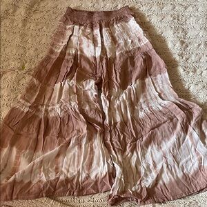 Cropped Tie-Dyed Wide Leg Pants S